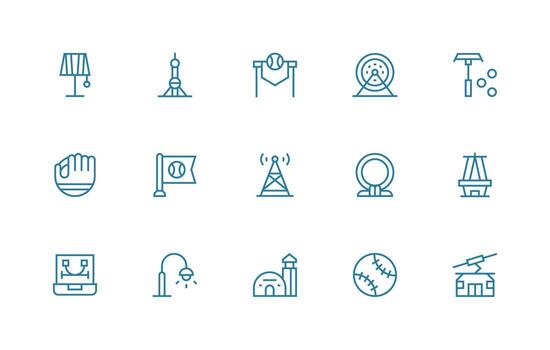 15 Regular Line Icons for Base Graphics Clean Icon Collection for Web Use vector