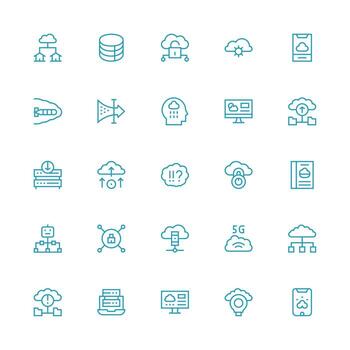 Medium Stroke Outline Icons from Cloud Computing Set with 25 Vectors Multi-Purpose Icon Pack for Templates