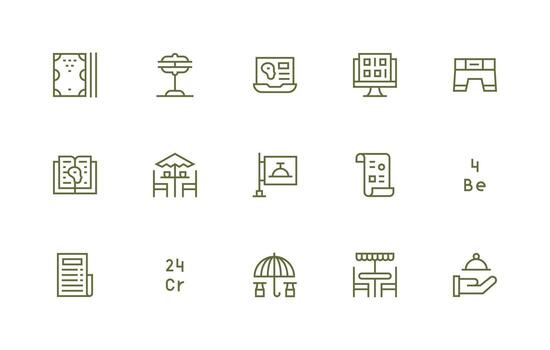 15 Icons for Table in Regular Line Format Interface Icon Collection for Daily Projects vector