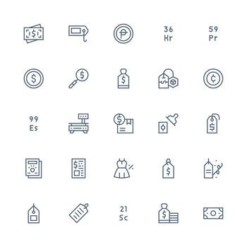 Medium Stroke Outline Icons from Price Set with 25 Vectors Flexible Icon System for Web Interfaces