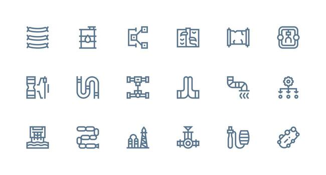 18 fuerte carrera línea íconos para tubería gráficos completar icono conjunto para móvil aplicaciones vector