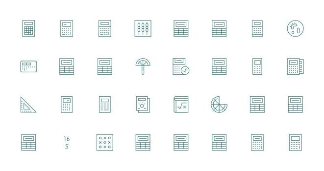 Math featuring 32 Icons in Thin Line Design Icons Built for Visual Consistency Pack vector