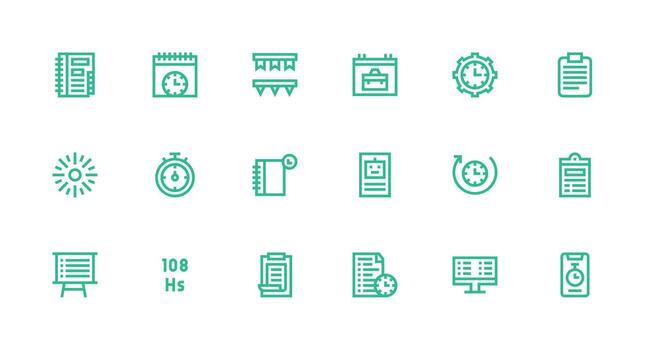 tarea visual paquete conteniendo 18 fuerte carrera línea íconos completar icono conjunto para móvil aplicaciones vector