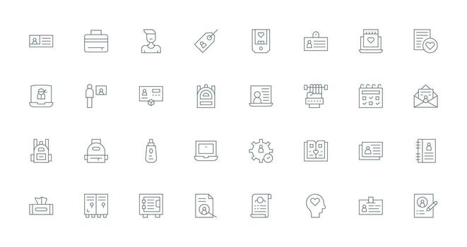 personal visual paquete conteniendo 32 Delgado línea íconos interfaz íconos para diario utilizar vector