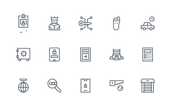15 Icons for Access in Regular Line Format Well-Structured Icons for Creative Use vector