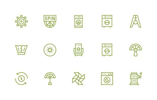 Spin Visual Pack containing 15 Regular Line Icons Flexible Icon System for Web Interfaces vector