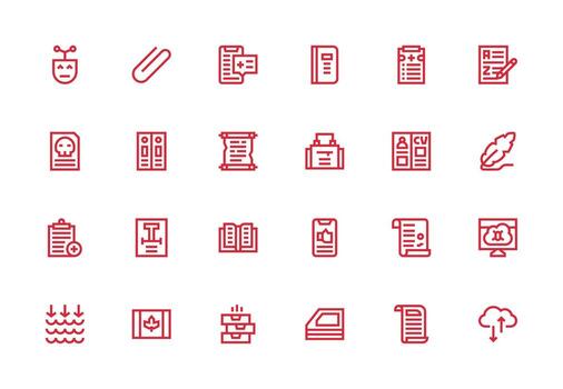 Thick Line Line Icons from File Set with 24 Vectors Optimized Icon Pack for Digital Products