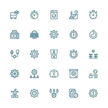 Efficiency Icon Set with 25 Medium Stroke Outline Graphics Icon Set for Projects vector