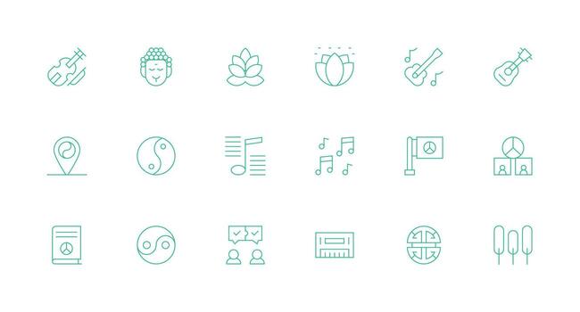 18 Minimal Line Icons for Harmony Graphics User Interface Icons for Digital Products vector