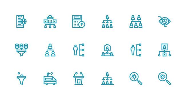 informes conjunto con 18 fuerte carrera línea íconos de múltiples fines icono conjunto vector