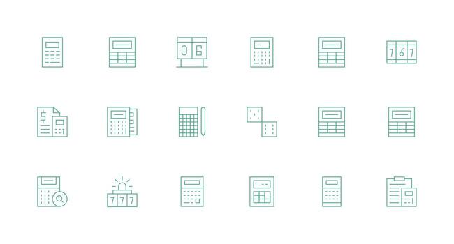 Numbers Icon Set with 18 Minimal Line Graphics Professional Icon Set vector