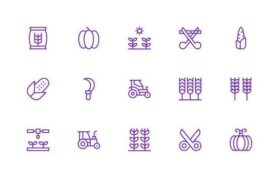 15 Icons for Crop in Regular Line Format Interface Icon Collection for Daily Projects vector