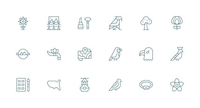 Minimal Line Icons from Contour Set with 18 Vectors High-Resolution Icons for Any Platform