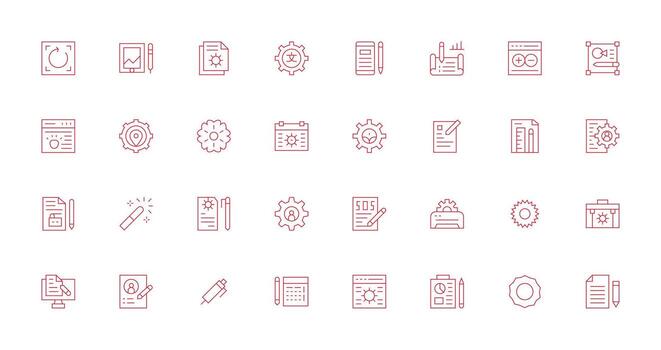 Modify Design Icons featuring 32 in Thin Line Style Interface Icons for Daily Use vector