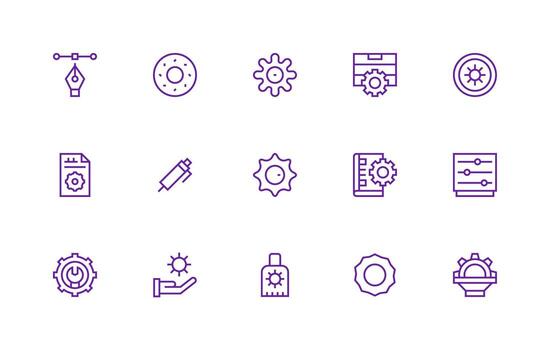 15 Customize Icons in Regular Line Aesthetic Responsive Icon Set for Flexible Layouts vector