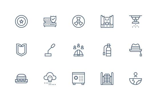 15 Icons for Protection in Regular Line Format Clear and Concise Icon Set Collection vector
