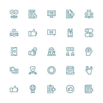 25 Icons for Acceptance in Medium Stroke Outline Format Neatly Designed Icons for Web Platforms vector
