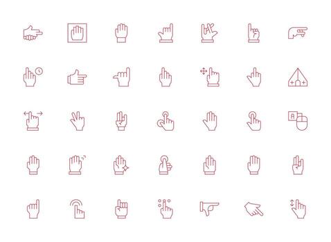 35 Light Line Icons for Cursor Graphics Functional Icon Series vector