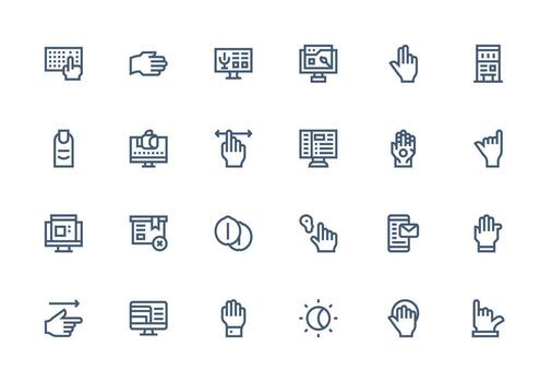 ui icono conjunto con 24 grueso línea línea gráficos de uso múltiple icono diseño paquete vector