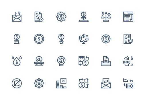 24 grueso línea línea íconos para regreso gráficos rápido acceso íconos para ui desarrollo vector