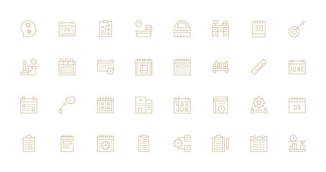 Thin Line Icons from Planning Set with 32 Vectors Complete Icon Bundle for Web Design