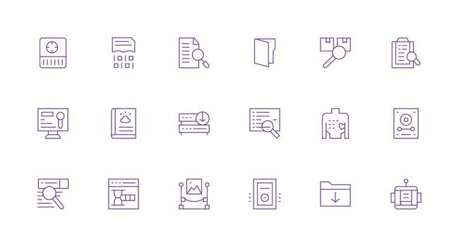 Minimal Line Icons from Retrieve Set with 18 Vectors Icon Set for Web