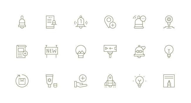 New Icon Set with 18 Minimal Line Graphics Minimal Icon Pack vector