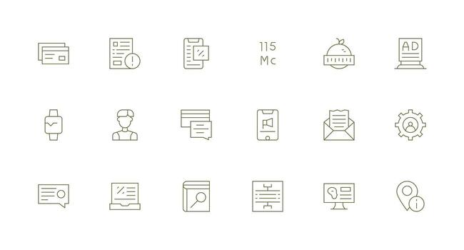 18 Icons for Info in Minimal Line Format Multi-Style Icons for Creative Projects vector