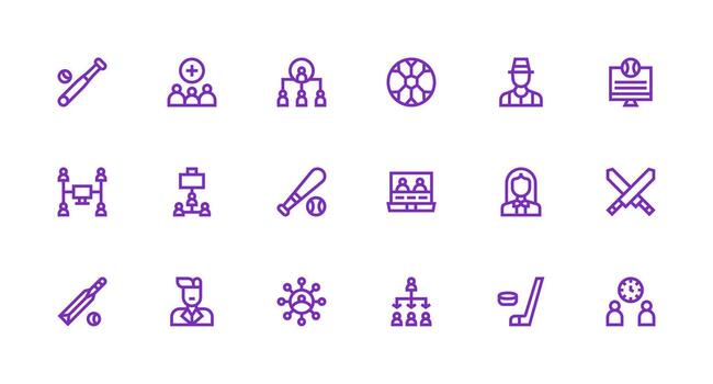 Strong Stroke Line Style Team Icons with 18 Vectors Multi-Purpose Icon Set