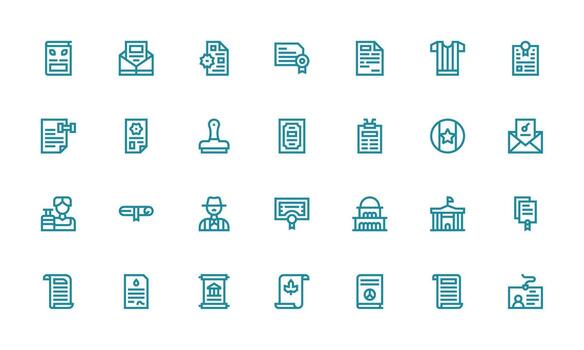 oficial icono conjunto con 28 negrita línea gráficos web y aplicación icono paquete colección vector