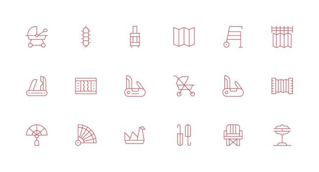 18 Icons for Folding in Minimal Line Format Icons Built for Visual Consistency Pack vector