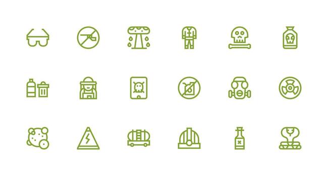 18 Strong Stroke Line Style Icons from Hazardous Collection Web and App Icon Pack Collection vector