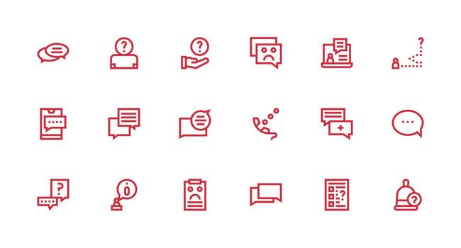 18 fuerte carrera línea estilo íconos desde apoyo solicitud colección usuario interfaz íconos para digital productos vector