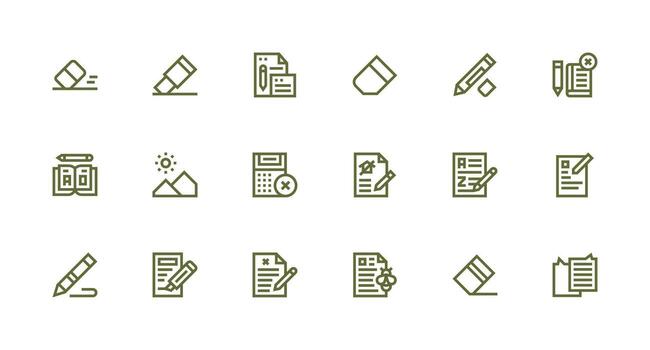18 Icons for Correction in Strong Stroke Line Format Web and App Icon Pack Collection vector