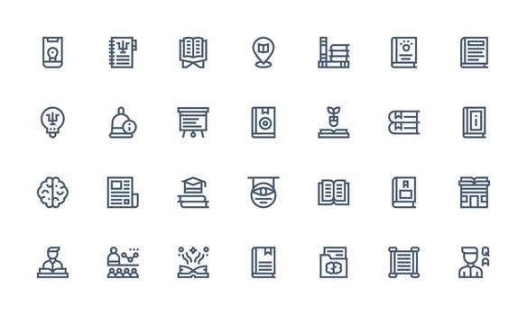 28 negrita línea íconos para conocimiento gráficos simplificado icono paquete para visual herramientas vector