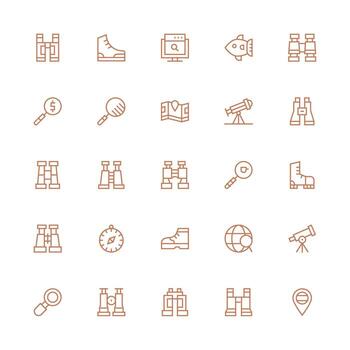 Explore featuring 25 Icons in Medium Stroke Outline Design Multi-Style Icons for Creative Projects vector