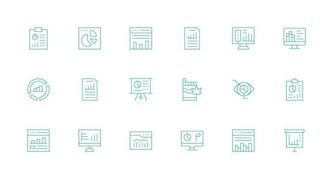 Trends Design Icons featuring 18 in Minimal Line Style Multi-Style Icons for Creative Projects vector