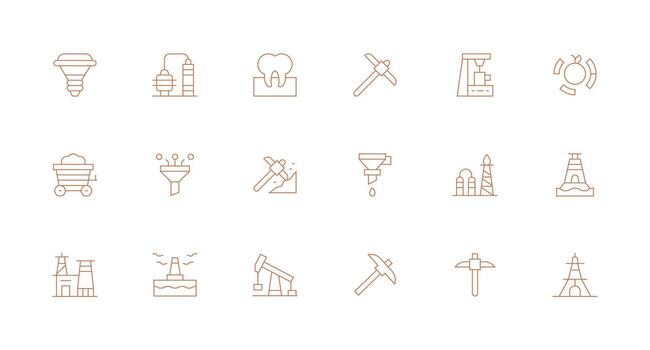 Minimal Line Icons from Extraction Set with 18 Vectors Scalable Icons for All Themes