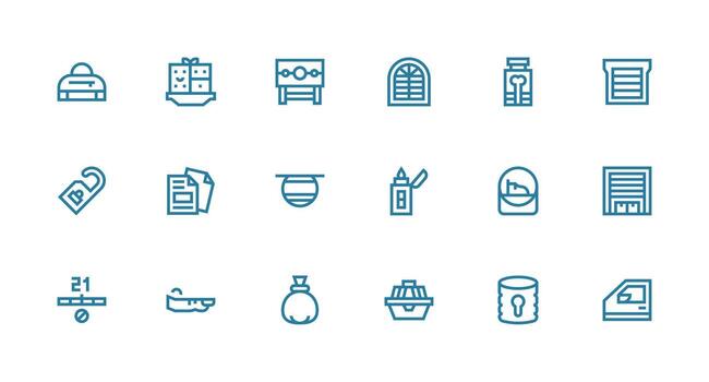 18 Icons for Closed in Strong Stroke Line Format Reusable Icon Set vector