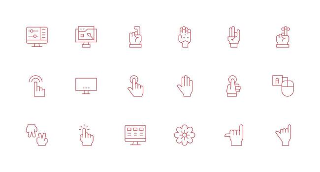 ui icono conjunto con 18 mínimo línea gráficos mínimo icono paquete vector