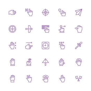 Pointer Visual Pack containing 25 Medium Stroke Outline Icons Icon Pack for Various Themes vector