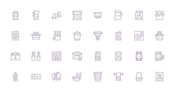 Capacity Set with 32 Thin Line Icons Scalable Icon Pack vector