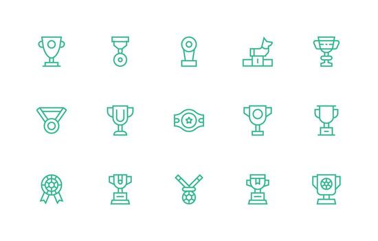 Third Place featuring 15 Icons in Regular Line Design Interface Icons for Daily Use vector