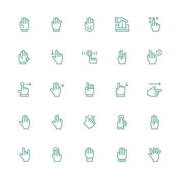 toque diseño íconos presentando 25 en medio carrera contorno estilo esencial íconos para rápido ui edificio vector