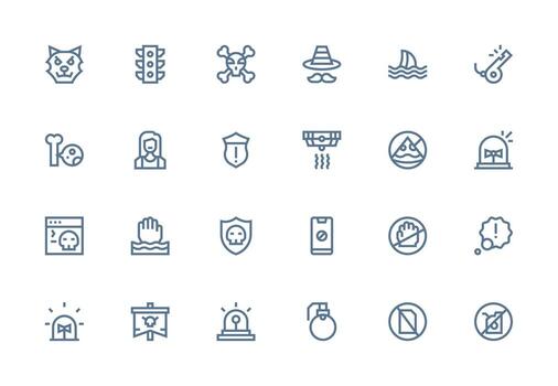 24 Thick Line Line Style Icons from Caution Collection User Interface Icons for Digital Products vector