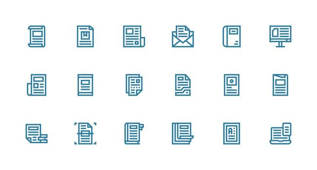 18 fuerte carrera línea estilo íconos desde palabra colección multi-estilo íconos para creativo proyectos vector