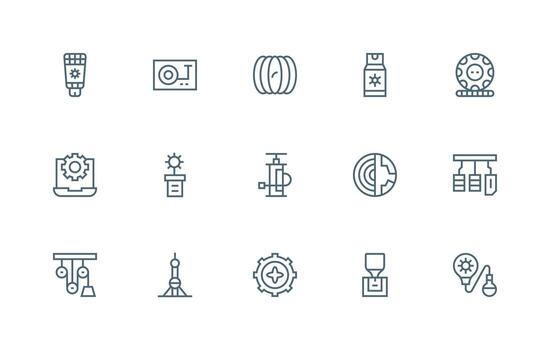Regular Line Icons from Mechanism Set with 15 Vectors Balanced Icon Set for Functional Design