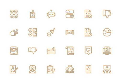 24 Icons for Rejection in Thick Line Line Format Dashboard Icon Series vector