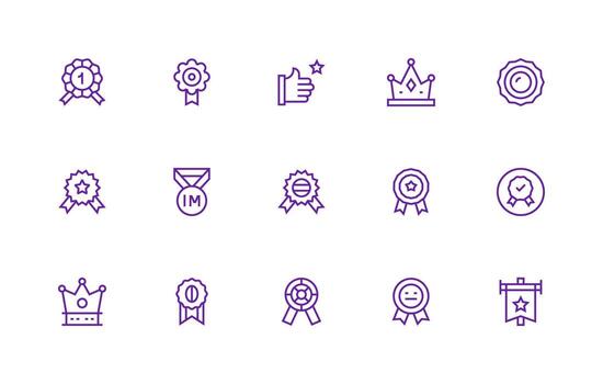 15 Icons for Top Quality in Regular Line Format Scalable Icon Pack vector