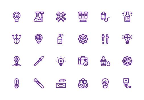 solución icono conjunto con 24 grueso línea línea gráficos ui icono conjunto vector